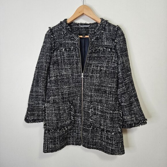 J. Crew Tweed Jacket Car Coat Women's Sz 00 Preppy Corporate - Picture 2 of 10